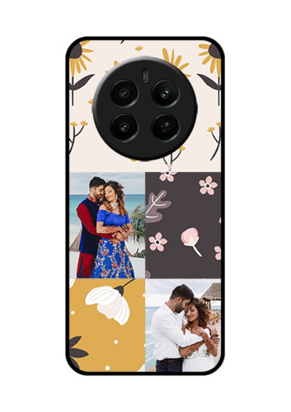 Realme 12 Plus 5G Custom Glass Phone Case - 3 Images With Floral Design