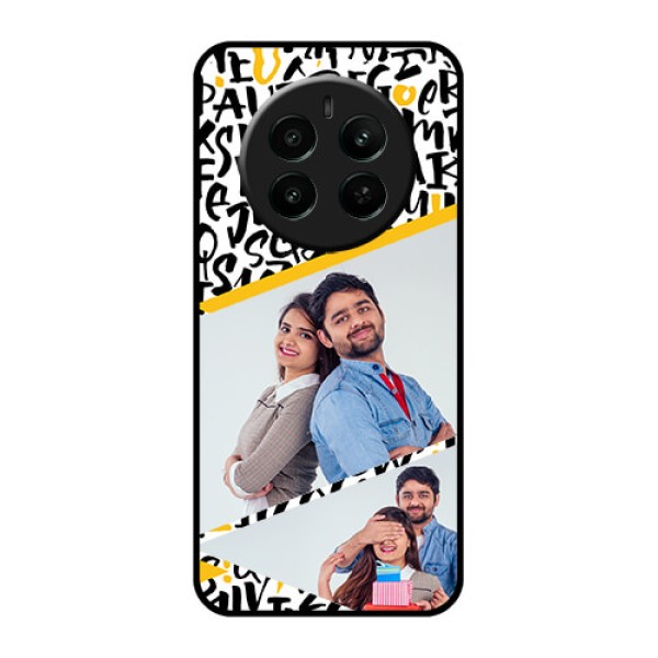 Realme 12 Plus 5G Custom Glass Phone Case - Letters Pattern Design
