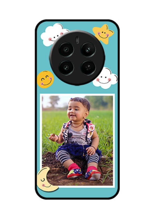 Realme 12 Plus 5G Custom Glass Phone Case - Smiley Kids Stars Design
