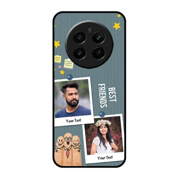 Realme 12 Plus 5G Custom Glass Phone Case - Sticky Frames And Friendship Design Realme 12 Plus 5G Custom Glass Phone Case - Sticky Frames And Friendship Design