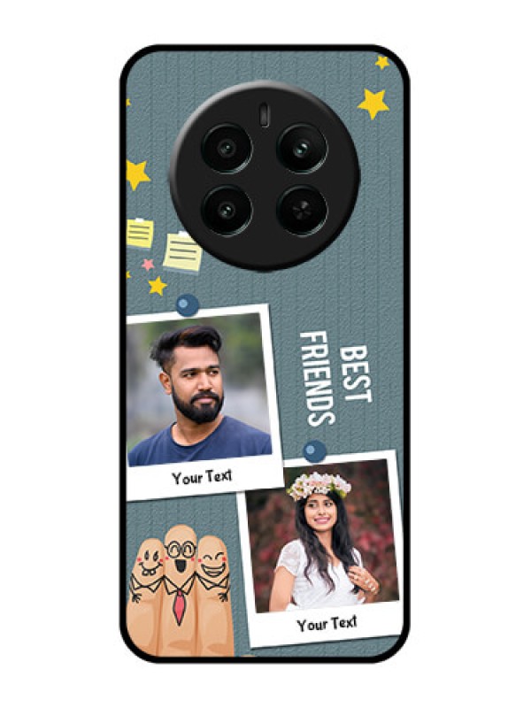 Custom Realme 12 Plus 5G Custom Glass Phone Case - Sticky Frames And Friendship Design