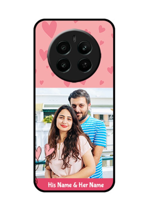 Realme 12 Plus 5G Custom Glass Phone Case - Love Design Peach Color