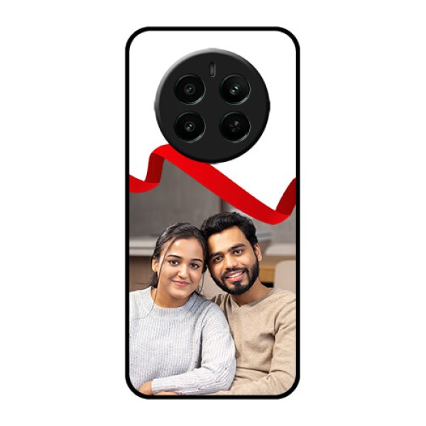 Realme 12 Plus 5G Custom Glass Phone Case - Red Ribbon Frame Design