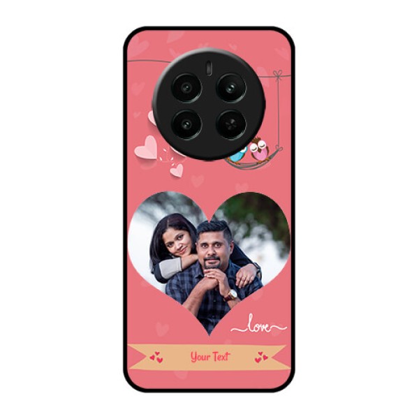 Realme 12 Plus 5G Custom Glass Phone Case - Peach Color Love Design Realme 12 Plus 5G Custom Glass Phone Case - Peach Color Love Design