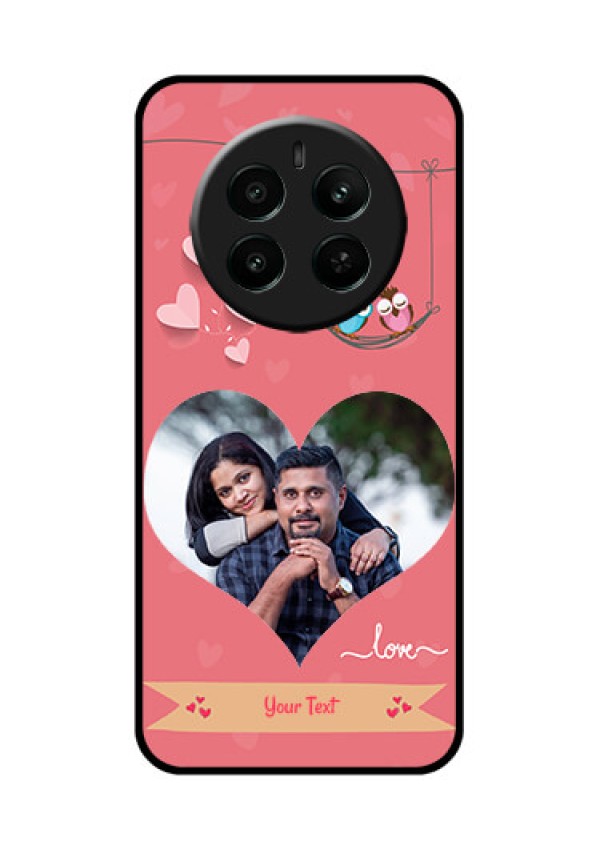 Realme 12 Plus 5G Custom Glass Phone Case - Peach Color Love Design