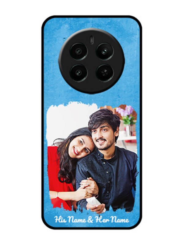 Custom Realme 12 Plus 5G Custom Glass Phone Case - Blue Color Vintage Design