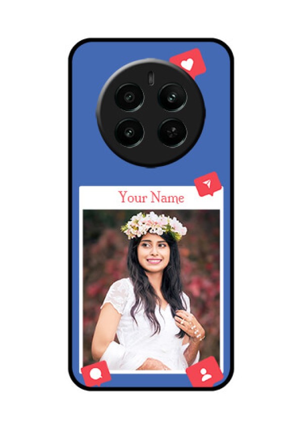 Realme 12 Plus 5G Custom Glass Phone Case - Like Share And Comment Design