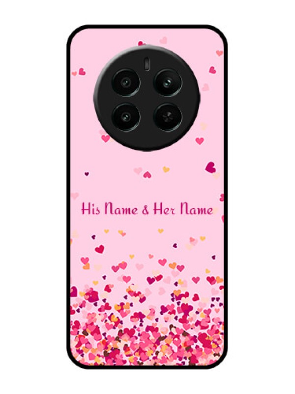 Custom Realme 12 Plus 5G Custom Glass Phone Case - Floating Hearts Design