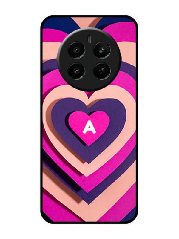 Custom Realme 12 Plus 5G Custom Glass Phone Case - Cute Heart Pattern Design