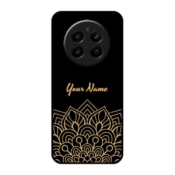 Realme 12 Plus 5G Custom Glass Phone Case - Golden Mandala Design