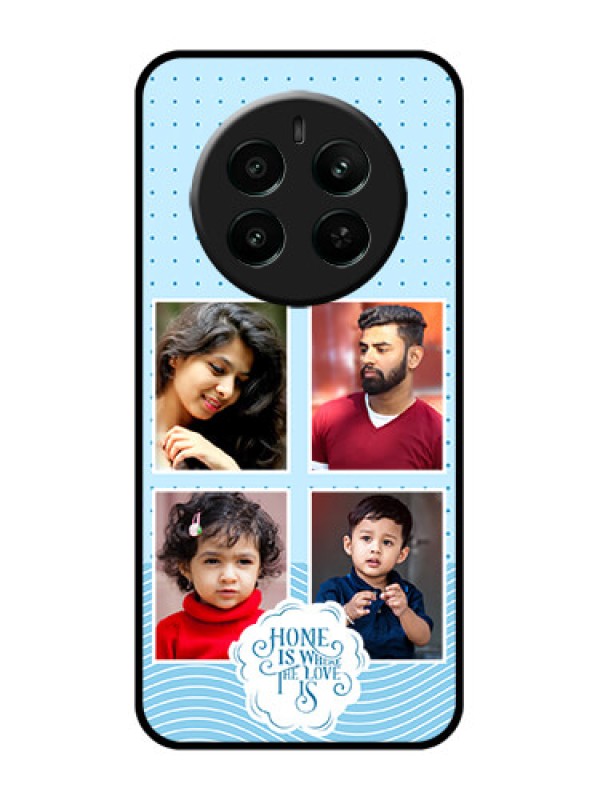 Custom Realme 12 Plus 5G Custom Glass Phone Case - Cute Love Quote With 4 Pic Upload Design