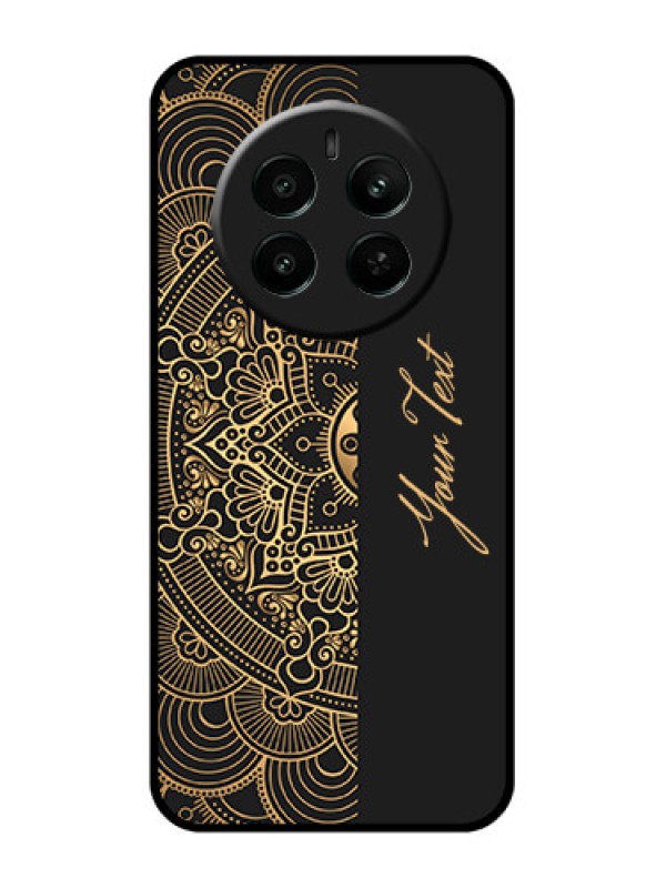Custom Realme 12 Plus 5G Custom Glass Phone Case - Mandala Art With Custom Text Design