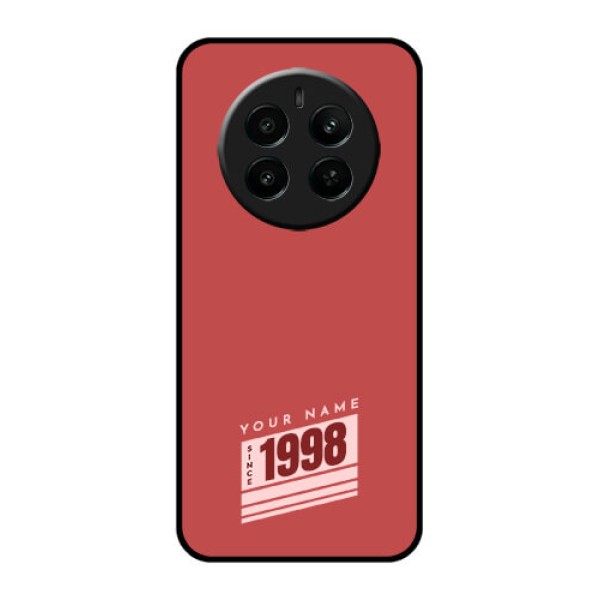 Realme 12 Plus 5G Custom Glass Phone Case - Red Custom Year Of Birth Design Realme 12 Plus 5G Custom Glass Phone Case - Red Custom Year Of Birth Design