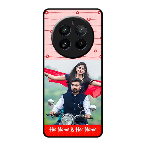 Realme 12 Pro 5G Custom Glass Phone Case - Red Pattern Case Design