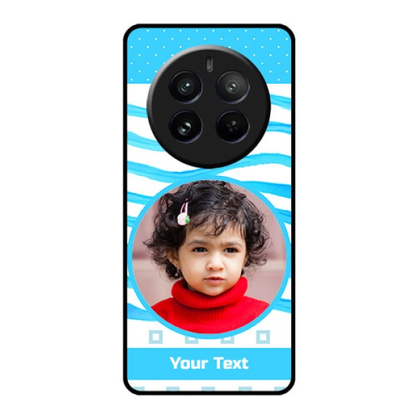 Realme 12 Pro 5G Custom Glass Phone Case - Simple Blue Case Design