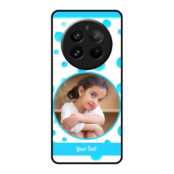 Realme 12 Pro 5G Custom Glass Phone Case - Blue Bubbles Pattern Design Realme 12 Pro 5G Custom Glass Phone Case - Blue Bubbles Pattern Design