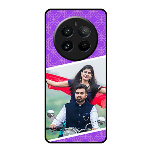 Realme 12 Pro 5G Custom Glass Phone Case - Violet Color Pattern Design