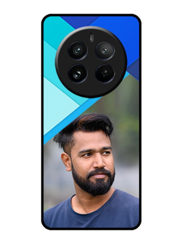 Custom Realme 12 Pro 5G Custom Glass Phone Case - Blue Pattern Design