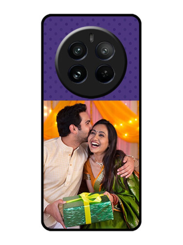 Custom Realme 12 Pro 5G Custom Glass Phone Case - Violet Colored Pattern Design