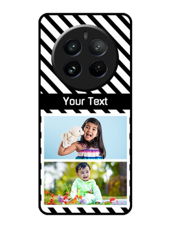 Custom Realme 12 Pro 5G Custom Glass Phone Case - Black And White Stripes Design