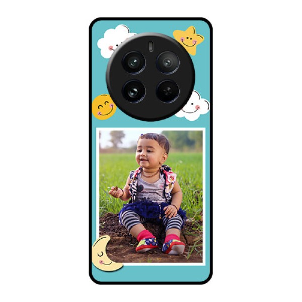 Realme 12 Pro 5G Custom Glass Phone Case - Smiley Kids Stars Design