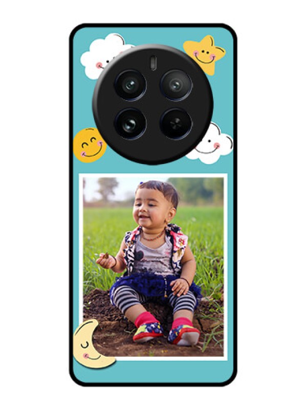 Custom Realme 12 Pro 5G Custom Glass Phone Case - Smiley Kids Stars Design