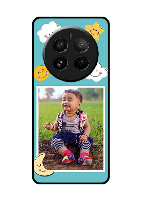 Realme 12 Pro 5G Custom Glass Phone Case - Smiley Kids Stars Design