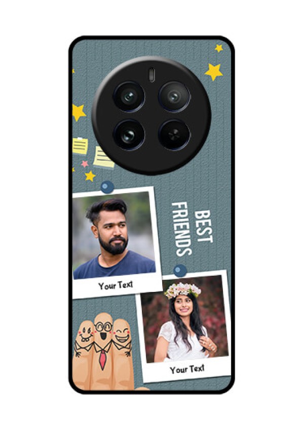 Realme 12 Pro 5G Custom Glass Phone Case - Sticky Frames And Friendship Design