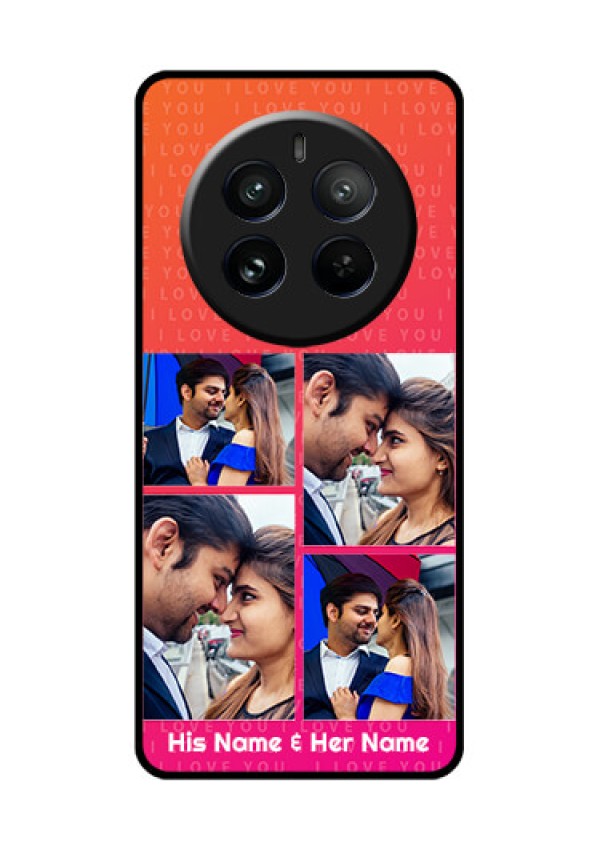 Realme 12 Pro 5G Custom Glass Phone Case - I Love You Pink Design