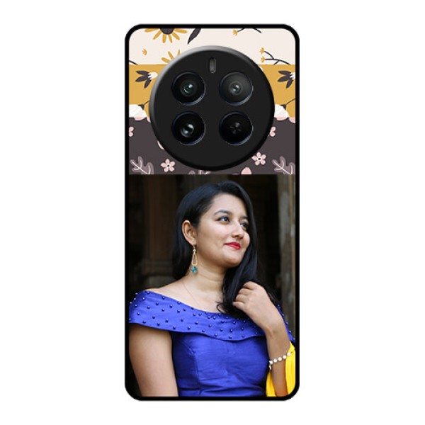 Realme 12 Pro 5G Custom Glass Phone Case - Stylish Floral Design