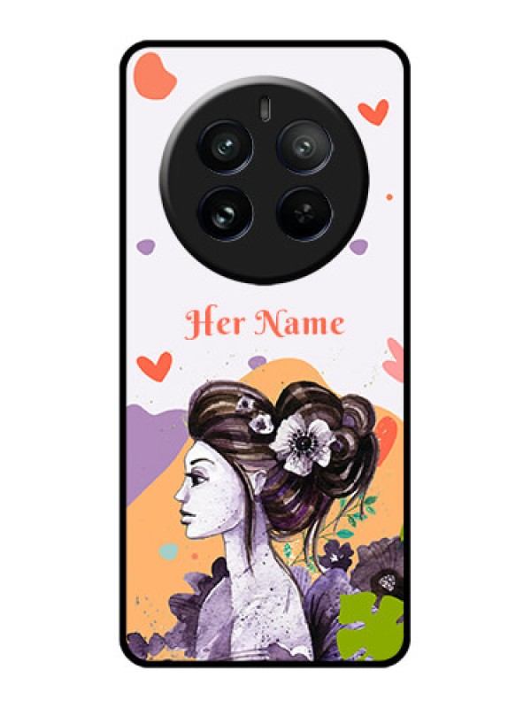 Custom Realme 12 Pro 5G Custom Glass Phone Case - Woman And Nature Design