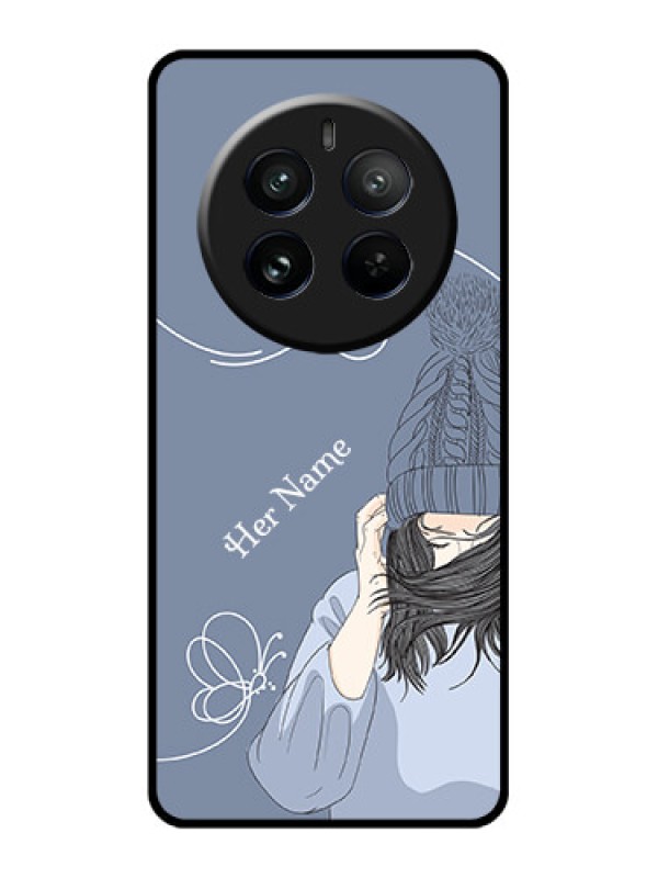 Custom Realme 12 Pro 5G Custom Glass Phone Case - Girl In Winter Outfit Design