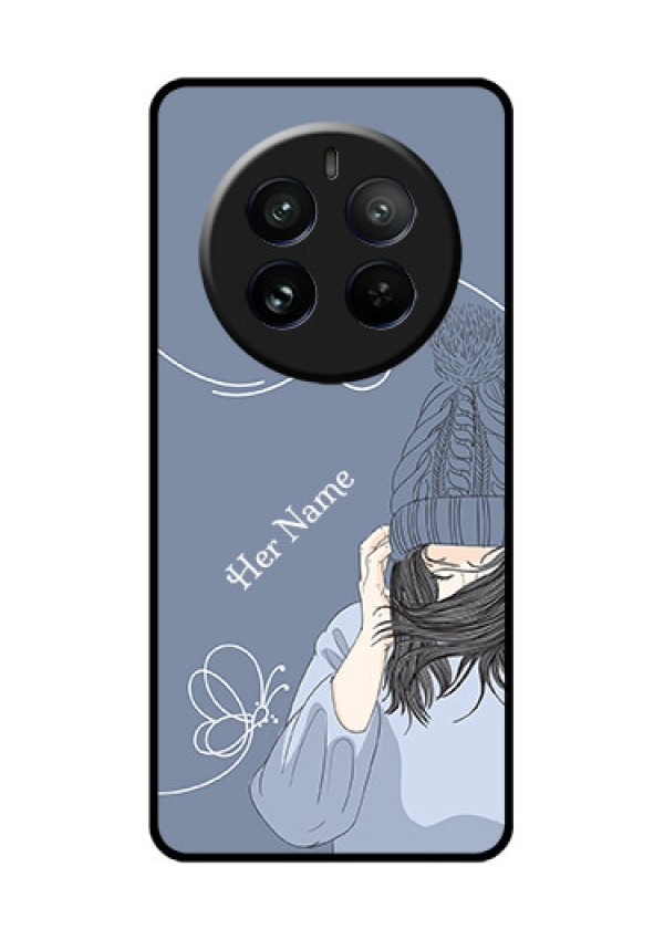 Realme 12 Pro 5G Custom Glass Phone Case - Girl In Winter Outfit Design