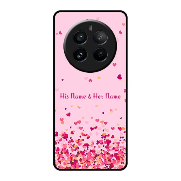 Realme 12 Pro 5G Custom Glass Phone Case - Floating Hearts Design