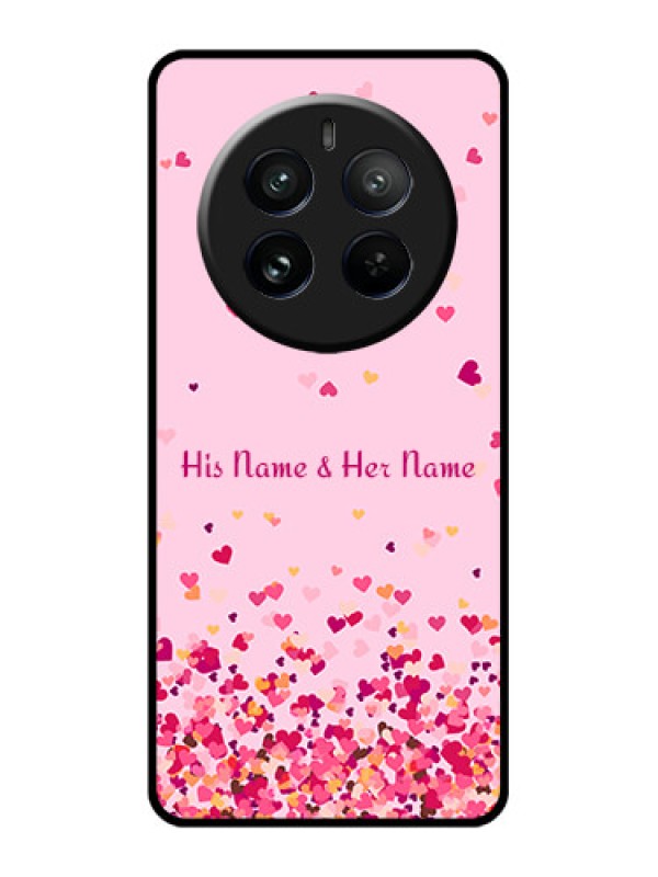 Custom Realme 12 Pro 5G Custom Glass Phone Case - Floating Hearts Design