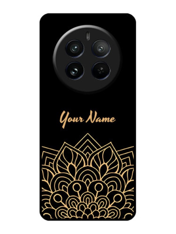 Custom Realme 12 Pro 5G Custom Glass Phone Case - Golden Mandala Design