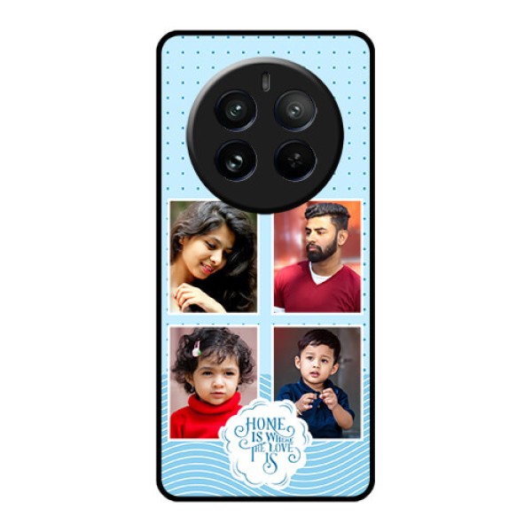 Realme 12 Pro 5G Custom Glass Phone Case - Cute Love Quote With 4 Pic Upload Design Realme 12 Pro 5G Custom Glass Phone Case - Cute Love Quote With 4 Pic Upload Design