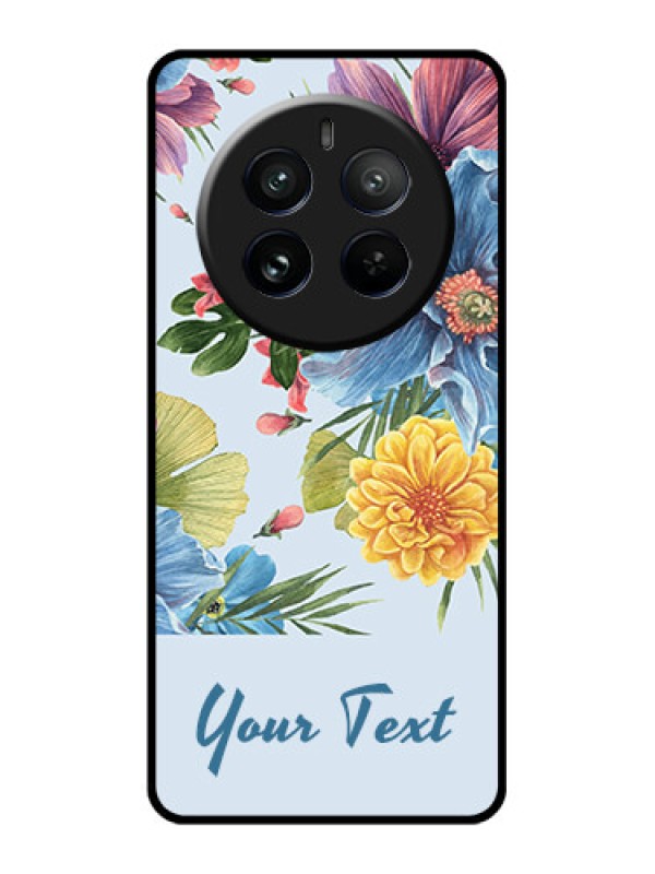 Custom Realme 12 Pro 5G Custom Glass Phone Case - Stunning Watercolored Flowers Painting Design
