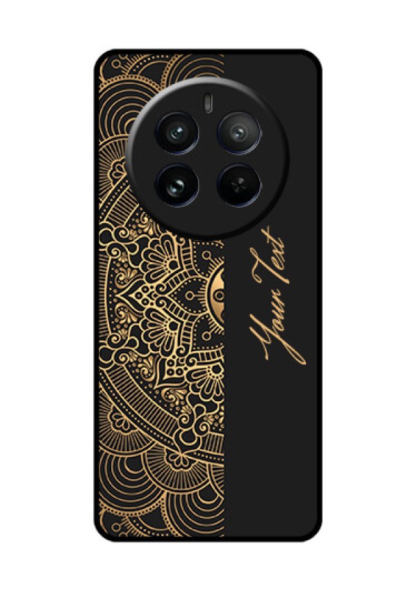 Realme 12 Pro 5G Custom Glass Phone Case - Mandala Art With Custom Text Design