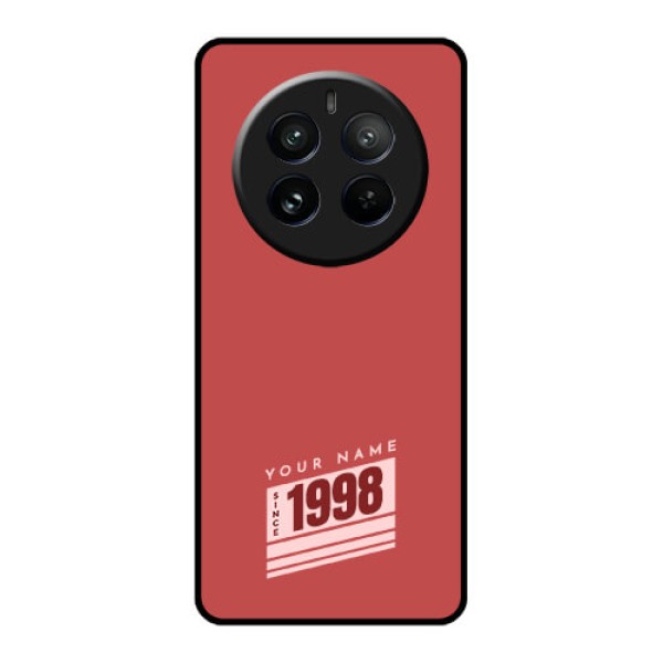 Realme 12 Pro 5G Custom Glass Phone Case - Red Custom Year Of Birth Design Realme 12 Pro 5G Custom Glass Phone Case - Red Custom Year Of Birth Design
