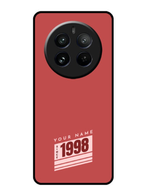 Custom Realme 12 Pro 5G Custom Glass Phone Case - Red Custom Year Of Birth Design