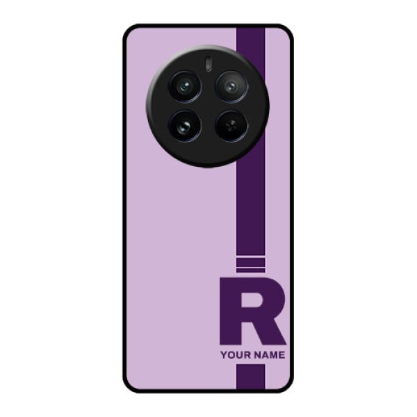 Realme 12 Pro 5G Custom Glass Phone Case - Simple Dual Tone Stripe With Name Design