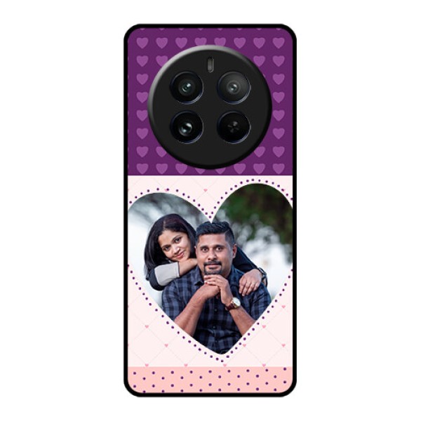 Realme 12 Pro Plus 5G Custom Glass Phone Case - Violet Love Dots Design
