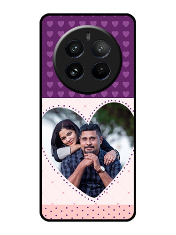 Custom Realme 12 Pro Plus 5G Custom Glass Phone Case - Violet Love Dots Design