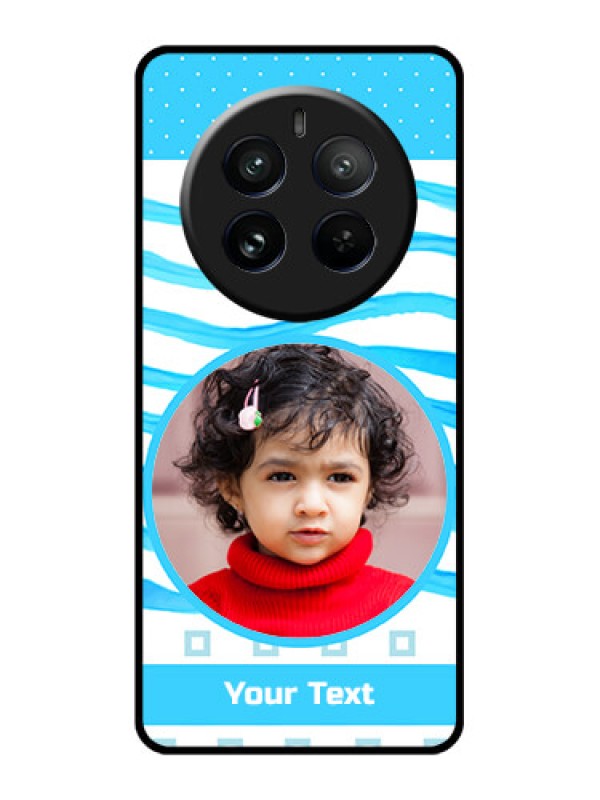 Custom Realme 12 Pro Plus 5G Custom Glass Phone Case - Simple Blue Case Design