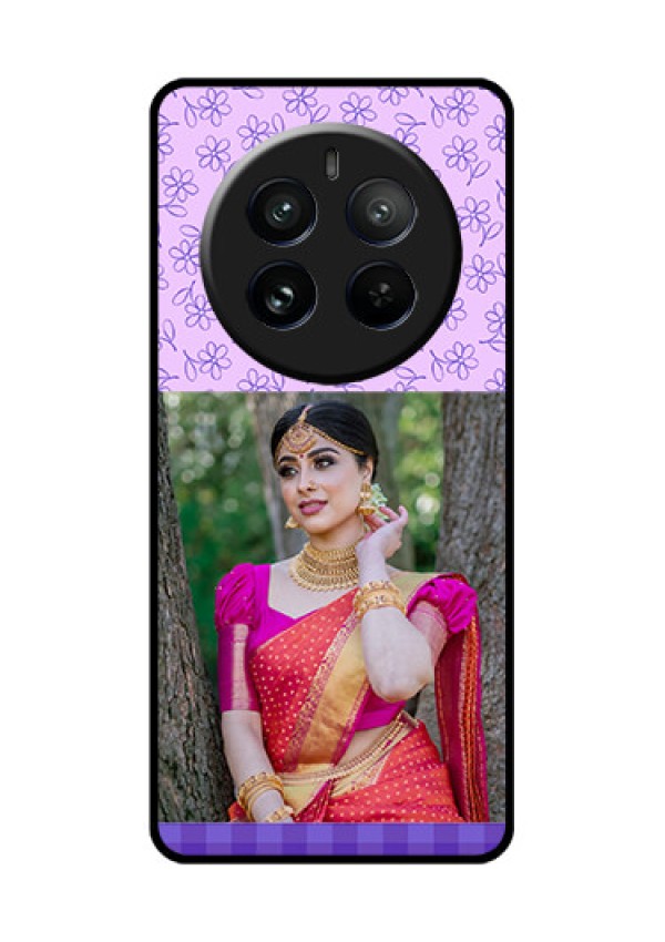 Realme 12 Pro Plus 5G Custom Glass Phone Case - Purple Floral Design