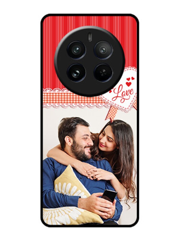Custom Realme 12 Pro Plus 5G Custom Glass Phone Case - Red Love Pattern Design