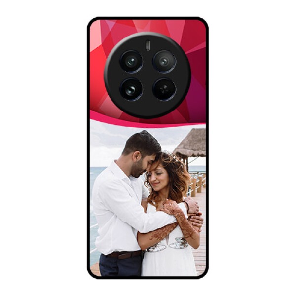 Realme 12 Pro Plus 5G Custom Glass Phone Case - Red Abstract Design