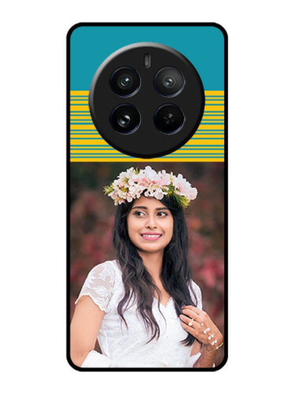 Custom Realme 12 Pro Plus 5G Custom Glass Phone Case - Yellow & Blue Design