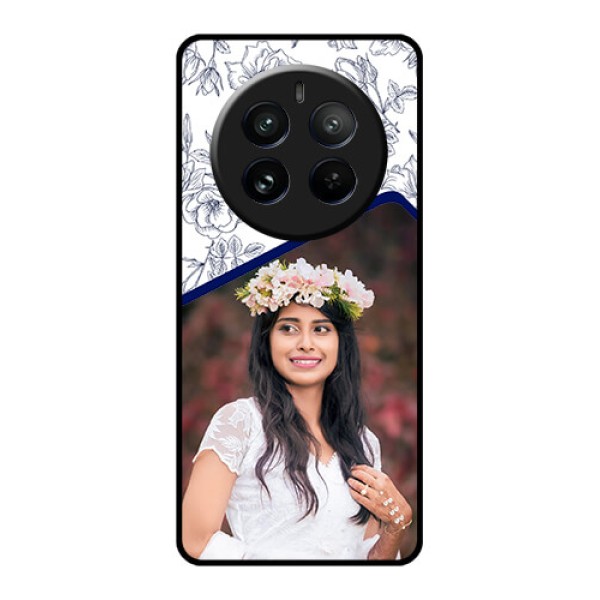 Realme 12 Pro Plus 5G Custom Glass Phone Case - Classy Floral Design